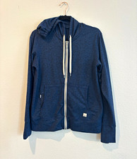 Vuori Women's M Blue Solid Full Zip Hooded Hoodie with Zip Pocket picture