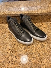 Untamed Street Men’s Green Leather Soho Hi Top Sneakers Size 47 US 14 FLAW picture