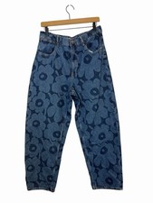 NWT Marimekko Maridenim Barrel Unikko Floral Jeans Blue Size 31/28 picture
