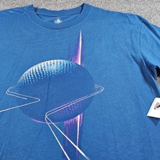 Disney Parks Mens L Blue Epcot Spaceship Earth Graphic T-Shirt WDW NWT picture
