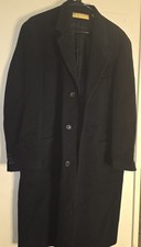 VTG Donna Karen Signature Gold Label Made in Italy LBC Long Black Wool Coat Sz picture