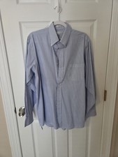 Van Heusen Striped Blue Pinpoint Oxford Cloth Shirt Men's 16 34-35 picture