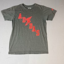 Vintage Adidas Graphic T-Shirt Gray Red picture