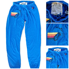 Aviator Nation Sweatpants S Blue Venice Surfer 3-D Embroidered Jogger Lounge Y2K picture