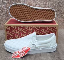 Vans VN000EYE Classic Slip On White Checkered Shoes Mens SZ 6, Ladies SZ 7.5 picture