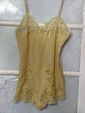 Vintage Eve Stillman Saks Fifth Ave Butter Yellow Teddy Romper Lace 1950’s picture