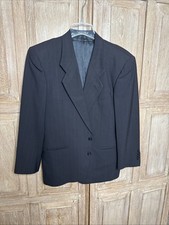 MANI Giorgio Armani Mens Navy Pinstripe Virgin Wool Vintage 90s Blazer Italy 38S picture