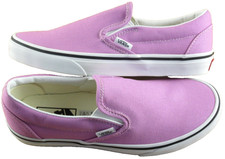 Vans Women's Classic Slip On Orchid Purple True White Canvas Shoes Size 7 NIB picture
