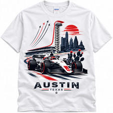 Austin Texas Racing T-Shirt Vintage Race Car Motorsport Graphic Tee S-5XL picture
