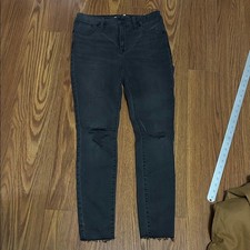 NWT Madewell Curvy High Rise Stretch Soft Black Distressed Skinny Jeans Size 28 picture
