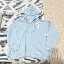 Disneyland Resort Women’s Pullover Hoodie XL Blue Cotton Fleece Castle Logo picture