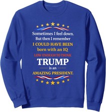 Sometimes I Feel Down But Then I Remember Funny Unisex Crewneck Sweatshirt picture