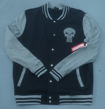THE PUNISHER LOGO OFFICIAL MARVEL BOMBER JACKET BLACK SIZE XL NEW WITH TAGS picture
