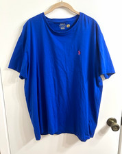 Polo Ralph Lauren Men's Blue Crew Neck Short Sleeve Solid T-Shirt XL Logo picture