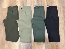 Men’s Cotton Nylon Trousers, Size 32 Waist, Lot Of 4, New, Cropped Pleated Light picture