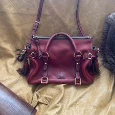 Dooney & Bourke vintage Florentine red leather hand or shoulder bag with tassles picture