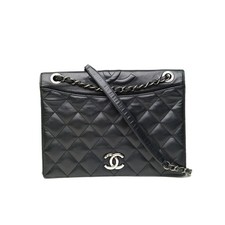 Chanel Ballerine Flap Chain Black Calfskin Shoulder Bag 27cm Good Condition picture