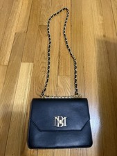 Badgley Mischka Black and Wine Double Crossbody Bag with Pearls NWT picture