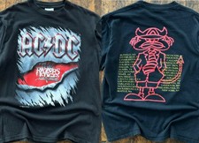 Vintage AC DC The Razors Edge tour 2 side shirt reprint VK12215 picture