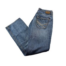 BKE Carter Jeans Mens 30L (Fits 32x33) Blue Relaxed Straight Leg Contrast Stitch picture