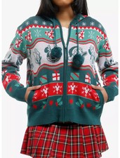 Disney Her Universe Holiday Zip Up Hoodie Sweater Mickey Minnie Christmas NWT picture