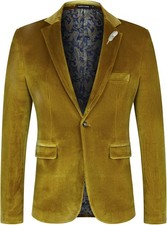 Men's Slim Fit Velvet Blazer One Button Formal Tuxedo Jacket for Prom Wedding picture