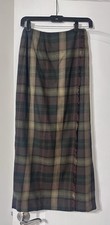 Vintage Dark Academia 90s Grunge Preppy Plaid Punk Long  100% Wool Tartan Skirt picture