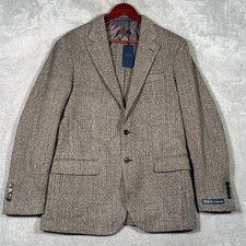 Polo Ralph Lauren Blazer Mens 40R Black Herringbone Wool Soft Sport Coat picture