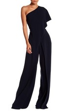 Issue New York One-Shoulder Wide Leg Jumpsuit draped ruffle overlays Medium $739 picture