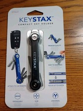 KeyStax - Aluminum Compact Key Holder and Keychain Organizer - Black picture