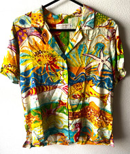 Jams World 50 Years Creatures of the Sea Hawaiian Aloha Shirt Unisex M Excellent picture