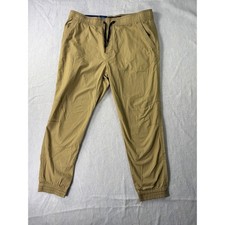 Plugg Mens XL Stretch Jogger Pants Khaki Tan Ripstop Drawstring P176329 NWT picture