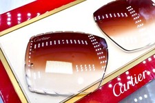 Cartier big c diamond cut lenses wood horn trivex Sunglasses ct0092o Chocolate picture