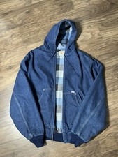 Vintage 1989 Carhartt Blue Denim Hooded Jacket JF848 XXXL (Pre-owned) picture