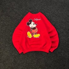 Velva Sheen Disney Sweatshirt Mens M Red Mickey Mouse California 70s Vintage picture