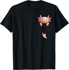 Cute Axolotl Pocket Funny Gifts for Men Women T-Shirt picture