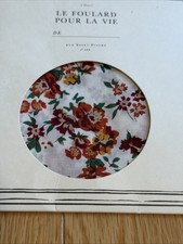 Sézane Le Foulard Pour La Vie Floral Flower Rose Scarf Women White Floral New picture