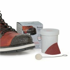 KG'S BOOT GUARD Leather Vinyl Brush-ON Toe Shoe Protector 2oz - BROWN picture