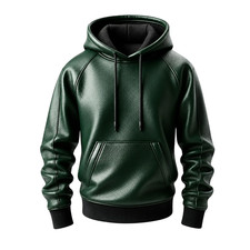 Men's Genuine Lambskin Leather Hoodie Premium Handmade Jacket Luxury Streetwear picture