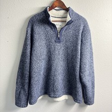 Orvis Classic Collection Quarter-Zip Sherpa-Lined Navy Sweater Fleece — Men's XL picture