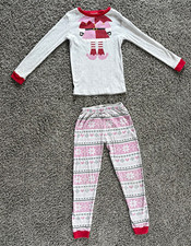 2pc Family Feeling Kids/Girls Elf Christmas Cotton Knit Pajama Set Size 10 picture