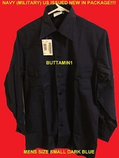 DSCP Guardian DARK Blue MILITARY Anchor LONG SLEEVE Button SHIRT Uniform MENS SM picture
