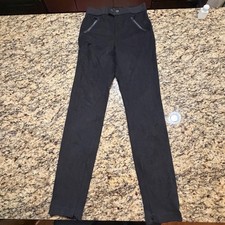 NEW Zara Trafaluc Black Faux Suede Pants XS Slim Zip Pockets Ankle Zips ws picture