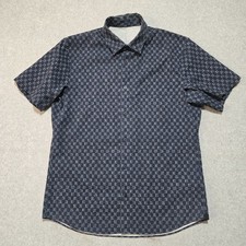 Lululemon Airing Easy Shirt Short Sleeve Button Down Geometric Pattern LARGE picture