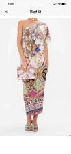 New Camilla Round Neck Jeweled Silk Kaftan Friends With Frescos One Size￼ picture