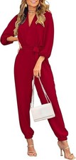 PRETTYGARDEN Women's Fall Jumpsuits Dressy Casual Pants Romper One Piece Size S picture