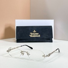 Vivienne Westwood VW12201 Rimless Oval Eyeglasses Silver Clear 54-29-145mm NEW picture