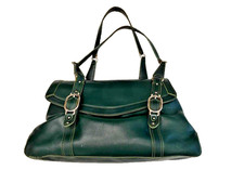 vintage COLE HAAN Trinity F04 Forest green Leather Large Shoulder Bag  picture