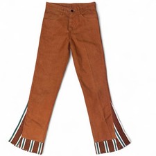 RARE Big E 1960s Levi’s - Rust Orange Flare Denim With Stripe Pattern picture