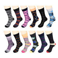 New Mens Funky Dress Socks Fashion Casual 12 Pairs size 10-13 picture